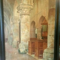 huile sur toile intérieur d'église