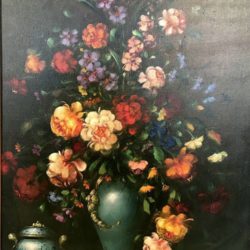 Grande huile sur toile "Bouquet de fleurs"