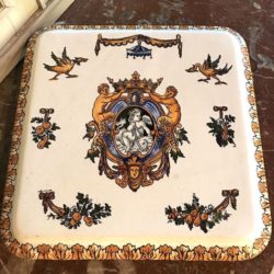 Dessous de plat Gien décor Renaissance, fin XIXe