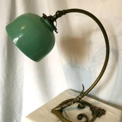 Lampe de bureau 1900 opaline vert céladon