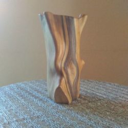 Vase imitation faux bois par Grandjean-Jourdan, années 1960