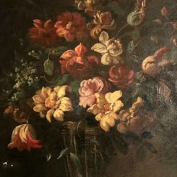 Bouquet de fleurs. HST école française XIXe  dans le goût de Juan De Arellano.