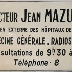 Ancienne plaque de médecin en tôle émaillée 20 x 30 cm