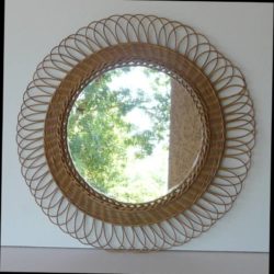 Miroir vintage en rotin