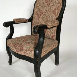 Rare, petit fauteuil d'enfant Napoleon III, bois noirci