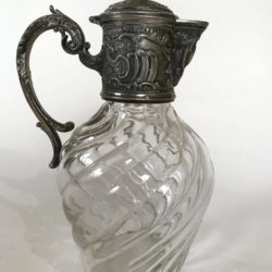 Petite aiguière verre et monture étain