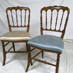 Paire de chaises de musique Napoleon III bois vernis