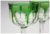 Série de 6 verres à vin du Rhin Roemer en cristal doublé de Baccarat Malmaison coloris vert